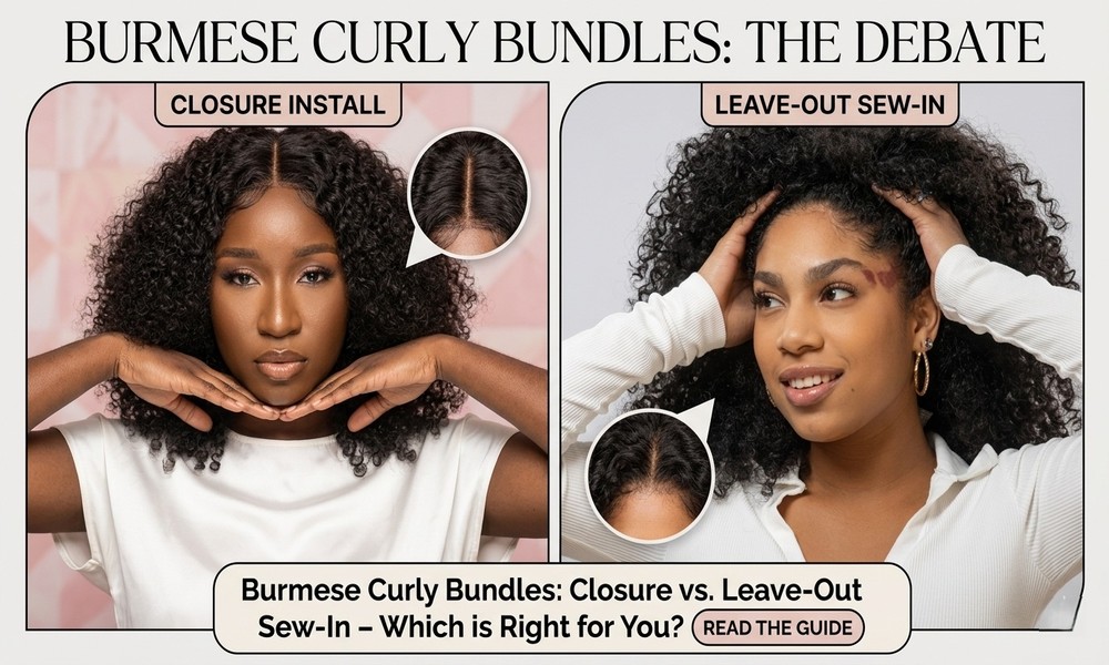 Burmese Curly Bundles with Closure vs Leave-Out Sew-In: Which Looks More Natural?